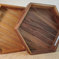 Walnut Wood Serving Tray with Integrated Handles